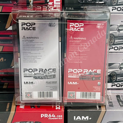 POPRACE 1/64 IAM SURABAYA Event Model Set of 2 (Mazda RX7 RE-AMEMIYA Silver Chrome & PANDEM S13 Red Chrome)