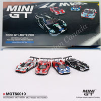 MINI GT 1/64 Ford GT LMGTE PRO 2019 24 Hrs of Le Mans Ford Chip Ganassi Team 4 Cars Set MGTS0010