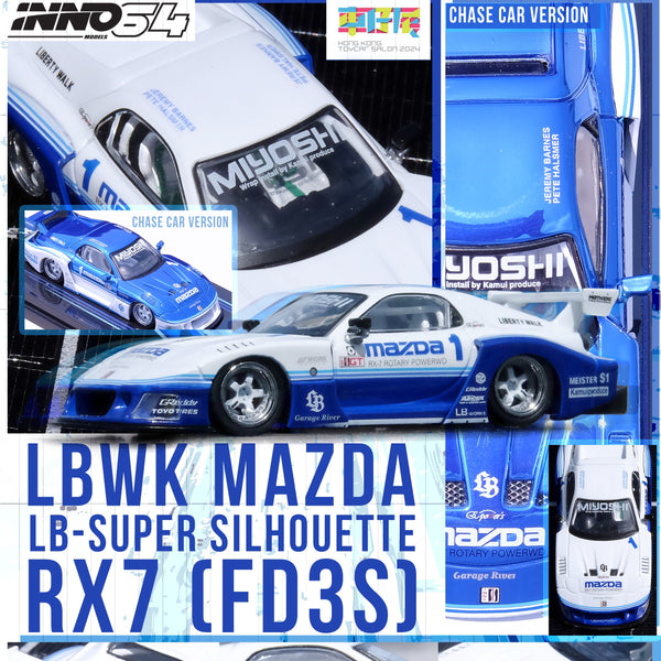 INNO64 1/64 MAZDA RX7 (FD3S) LB-SUPER SILHOUETTE Hong Kong Toy Car Salon 2024 Special Edition ** CHASE CARS ARE RANDOMLY PACKED ** IN64-LBWK-RX7-06