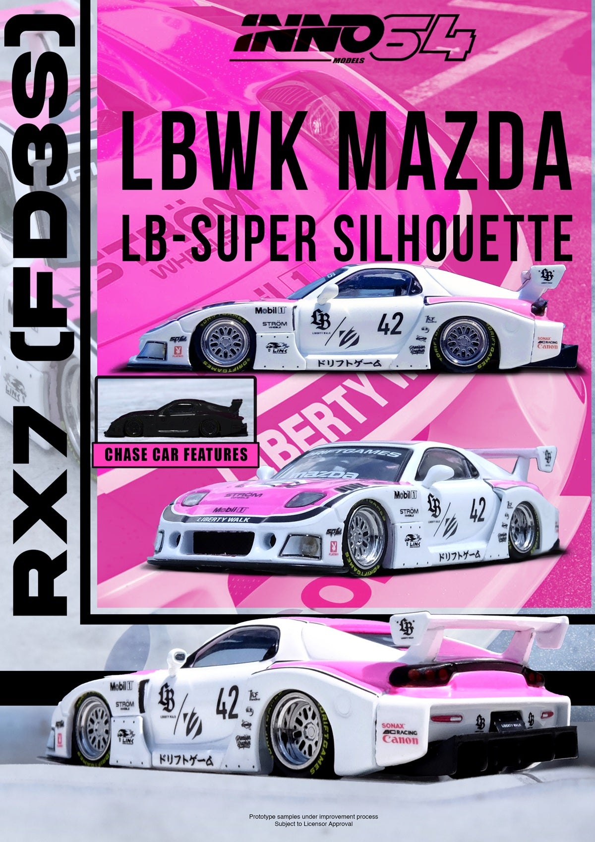 PREORDER INNO64 1/64 MAZDA RX7 (FD3S) LB-SUPER SILHOUETTE 