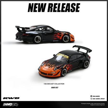 PREORDER INNO64 1/64 RWB 997 Orange Burning Flame IN64-RWB997-OBF (Approx. Release Date : Q3 2026 subject to the manufacturer's final decision)
