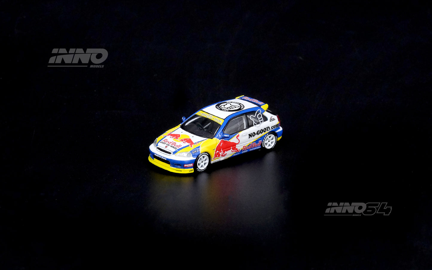 INNO64 1/64 HONDA CIVIC Type-R (EK9) "NO GOOD RACING" Red Bull Livery IN64-EK9-JDM14