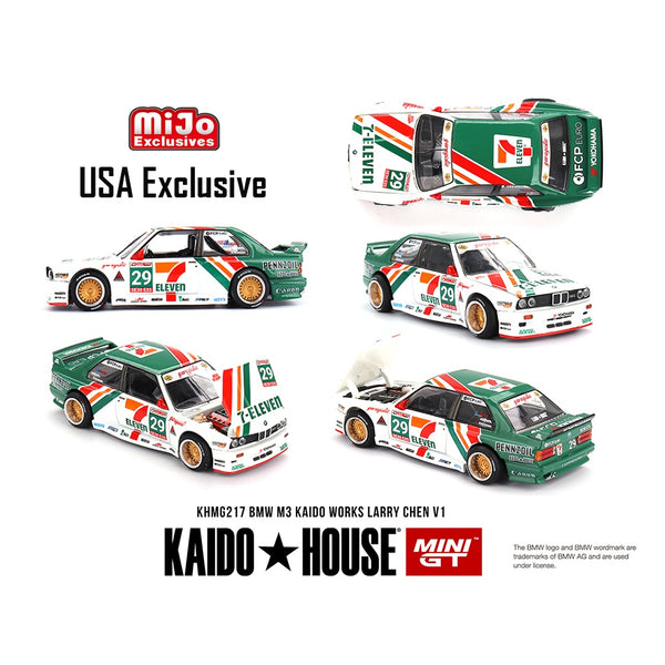 PREORDER MINI GT x Kaido House 1/64 BMW M3 Kaido Works Larry Chen V1 – USA Exclusive – MiJo Exclusives KHMG217 (Approx. Release Date : Q1 2026 subject to manufacturer's final decision)