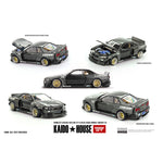 PREORDER MINI GT x Kaido House 1/64 Nissan Skyline GT-R (R34) Kaido Works GReddy V2 – Black w/ Carbon KHMG222 (Approx. Release Date : Q4 2025 subject to manufacturer's final decision)