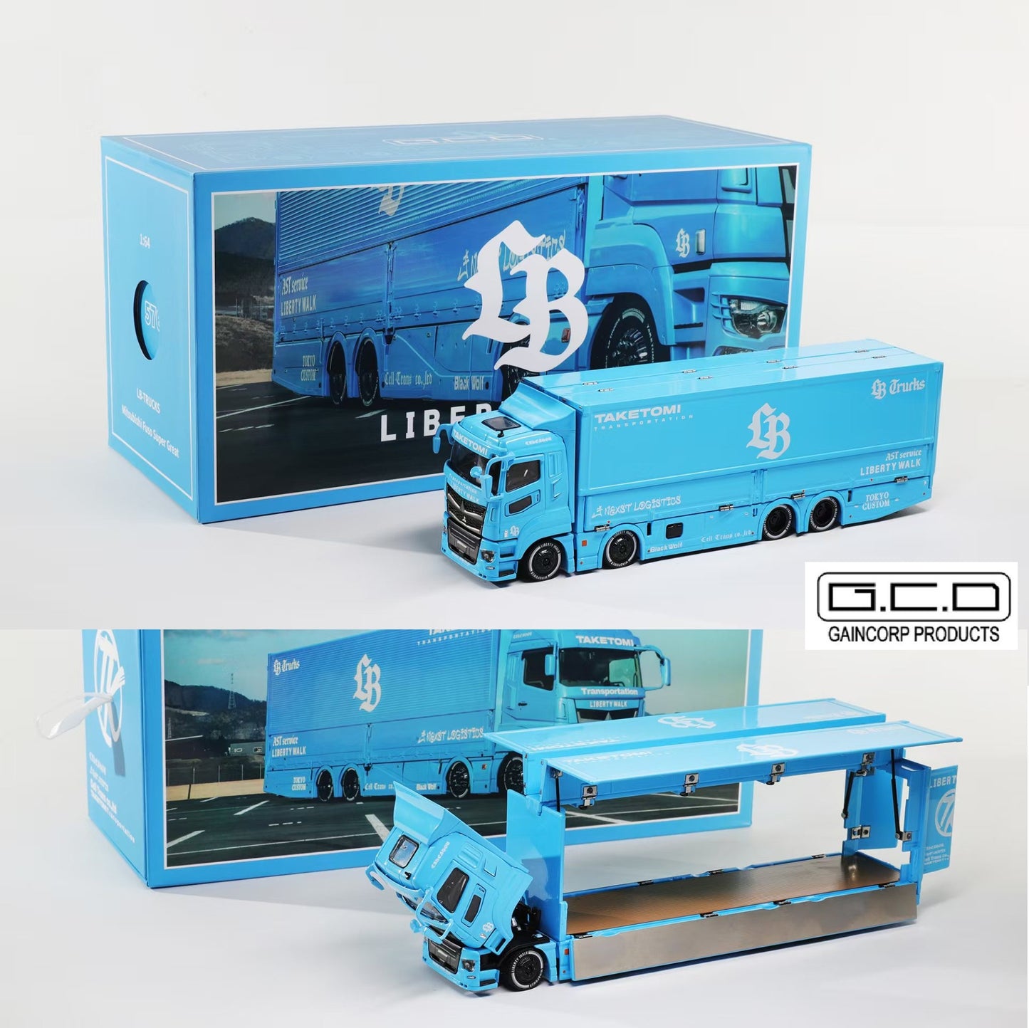 GCD 1/64 Mitsubishi Fuso Super Great - LB-Trucks - BLU (RHD) KS-073-576