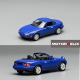 PREORDER Motorhelix 1/64 Mazda MX-5 (NA) Laguna Blue LHD M60202L (Approx. Release Date: Q1 2026 and subject to the manufacturer's final decision)