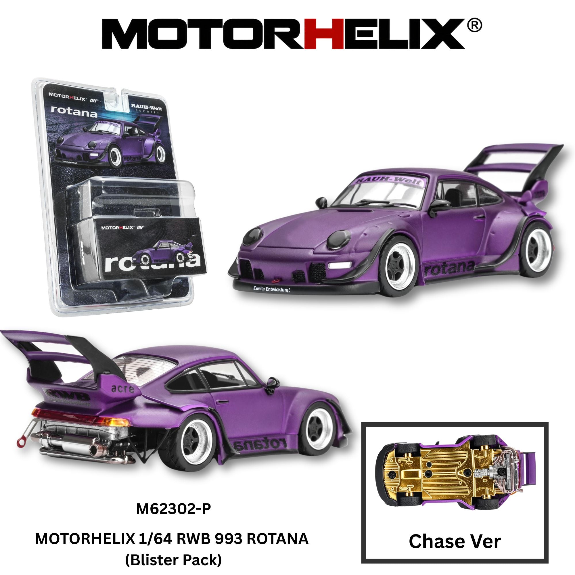 PREORDER MOTORHELIX 1/64 RWB 993 ROTANA (Blister Pack) M62302-P