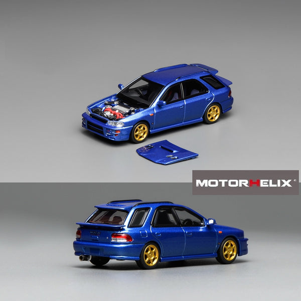 PREORDER Motorhelix 1/64 Subaru Impreza Wagon WRX STi Version VI (GC8) Customized World Rally Blue Mica M67101 (Approx. Release Date: Q1 2026 and subject to the manufacturer's final decision)