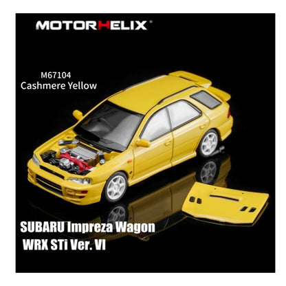 PREORDER MOTORHELIX 1/64 SUBARU Impreza Wagon WRX STi Ver VI - Cashmere Yellow M67104 (Approx. Release Date: Q4 2026 and subject to the manufacturer's final decision)