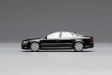PREORDER Motorhelix 1/64 Audi A8 2008 Metallic Black M68201 (Approx. Release Date: Q2 2026 and subject to the manufacturer's final decision)