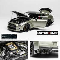 MOTORHELIX 1/18 Nissan GT-R (R35) Track Edition Engineered by NISMO T-Spec 2022 Millennium Jade limited to 599 units M83515