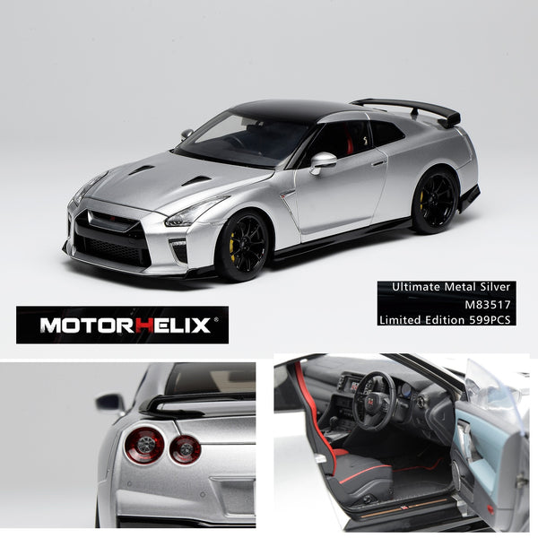 MOTORHELIX 1/18 Nissan GT-R (R35) Track Edition Engineered by NISMO T-Spec 2022 Ultimate Metal Silver limited to 599 units M83517