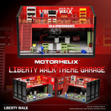Motorhelix 1/64 LIBERTY WALK (Red/Black) Garage Diorama M90218
