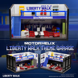Motorhelix 1/64 LIBERTY WALK (Blue/White) Garage Diorama M90219