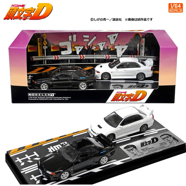 PREORDER MODELER'S 1/64 Initial D Set Vol.18 Tsuyoshi Nakazato Skyline GT-R (BNR32) & Seiji Iwaki Lancer Evolution IV MD64218 (Approx. Release Date : AUGUST 2024 subjects to the manufacturer's final decision)