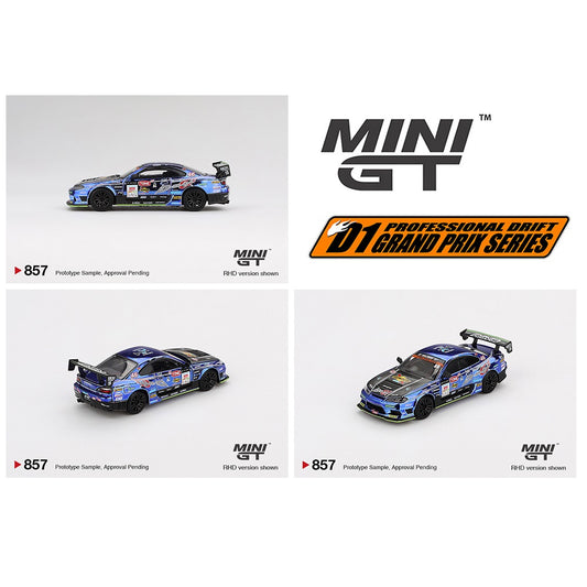 MINI GT 1/64 Japan Exclusive Nissan Silvia (S15) D-MAX Racing #46 2023 D1 Grand Prix – Limited Edition Blister Packaging MGT00857-BL