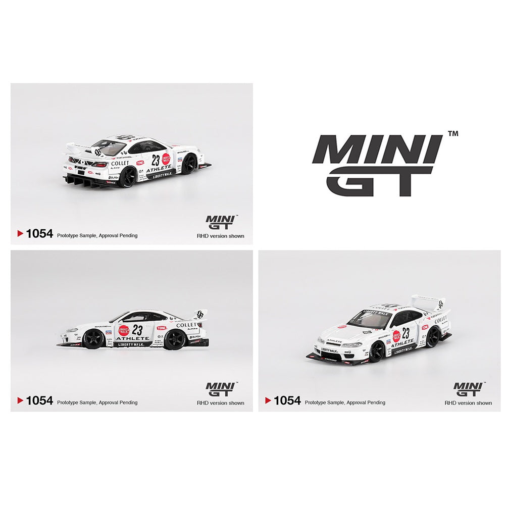 MINI GT 1/64 Nissan LB-Super Silhouette S15 SILVIA ATHLETE – White MGT01054-BL