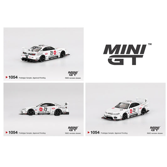 MINI GT 1/64 Nissan LB-Super Silhouette S15 SILVIA ATHLETE – White MGT01054-BL