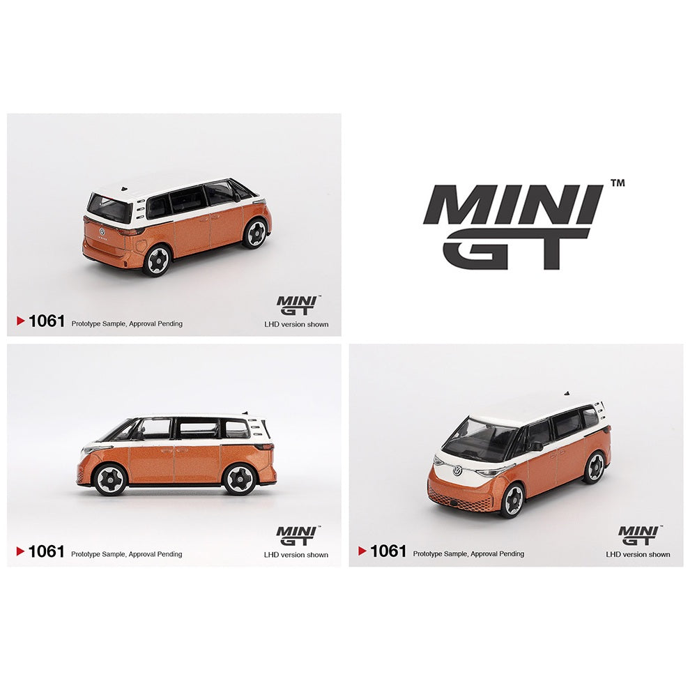 MINI GT 1/64 Volkswagen ID.Buzz – Candy White / Energetic Orange MGT01061-BL
