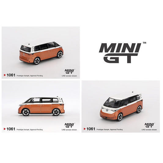 MINI GT 1/64 Volkswagen ID.Buzz – Candy White / Energetic Orange MGT01061-BL