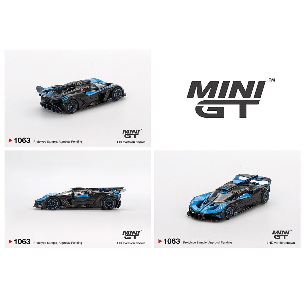 PREORDER MINI GT 1/64 Bugatti Bolide Presentation – Black Blue MGT01063-BL (Approx. Release Date : Q4 2025 subject to manufacturer's final decision)