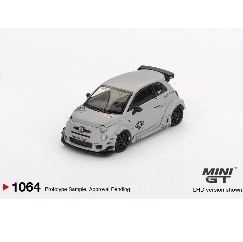 MINI GT 1/64  Abarth 595 LB-WORKS x Abas Works Fighters – Matte Grey MGT01064-BL