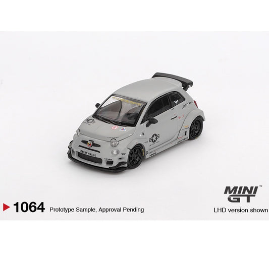 MINI GT 1/64  Abarth 595 LB-WORKS x Abas Works Fighters – Matte Grey MGT01064-BL