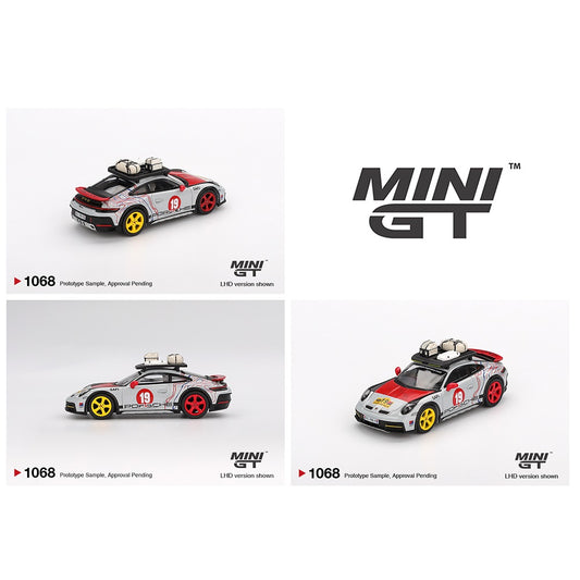 MINI GT 1/64 Porsche 911 Dakar “Mr. Darkar”- Silver MGT01068-BL