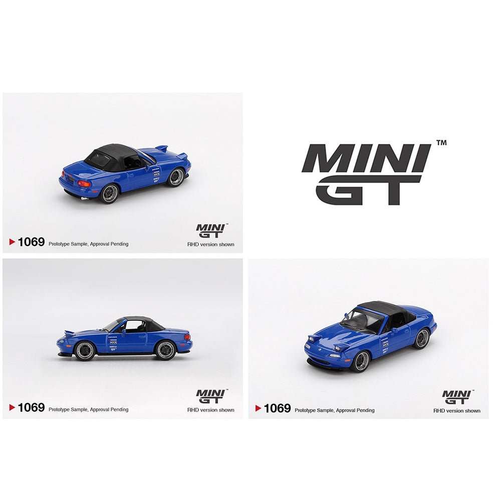 MINI GT 1/64 Mazda Miata MX-5 (NA) Tuned Version – Dark Blue MGT01069-BL
