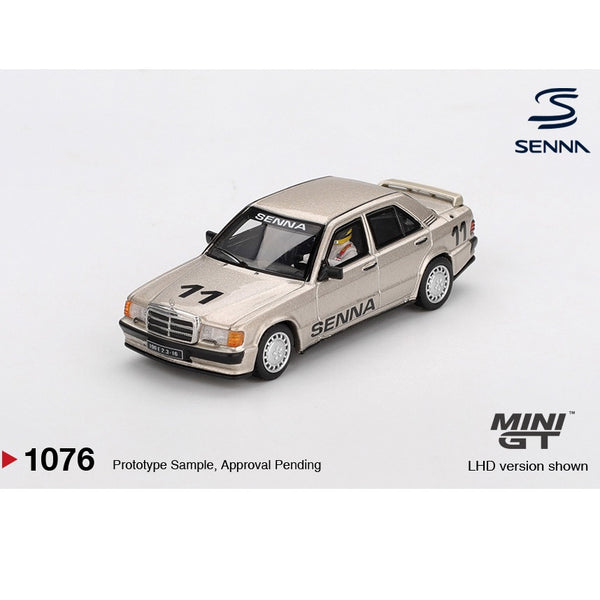 PREORDER MINI GT 1/64 Mercedes-Benz 190 E 2.3-16 #11 Ayrton Senna 1984 Nürburgring Race of Champions w/ Figure MGT01076-BL (Approx. Release Date : Q4 2025 subject to manufacturer's final decision)
