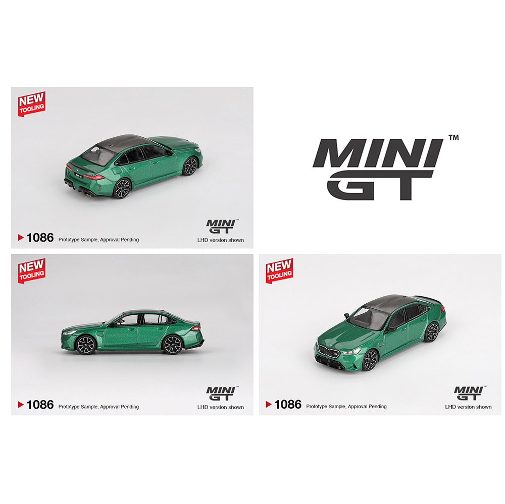 MINI GT 1/64 BMW M5 (G90) Isle of Man – Green Metallic MGT01086-BL