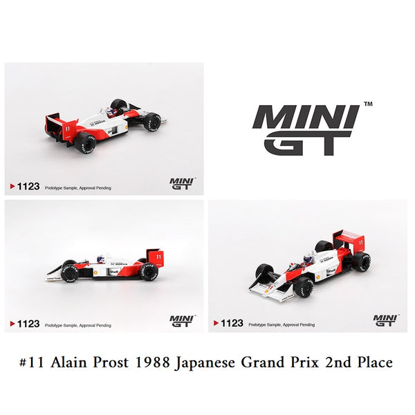 PREORDER MINI GT 1/64 McLaren MP4/4 #11 Alain Prost 1988 Japanese Grand Prix 2nd Place MGT01123-BL (Approx. Release Date : Q4 2025 subject to manufacturer's final decision)