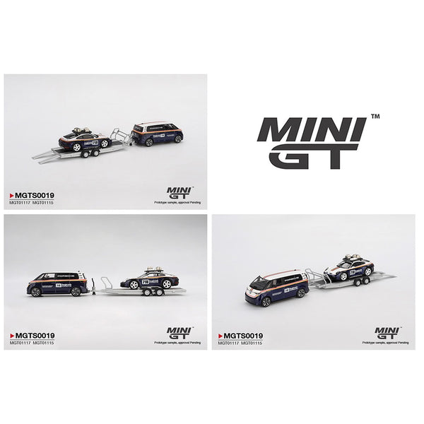 PREORDER MINI GT 1/64 Porsche 911 Dakar #718 / Volkswagen ID. Buzz Porsche Centrum Gelderland Roughroads Set MGTS0019 (Approx. Release Date : Q4 2025 subject to manufacturer's final decision)