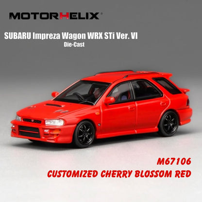 MOTORHELIX 1/64 SUBARU Impreza Wagon WRX STi Ver. VI Cherry Blossom Red M67106