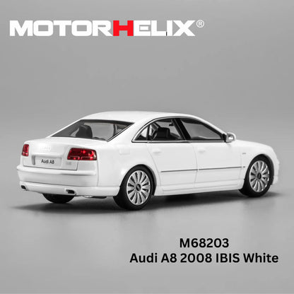 Motorhelix 1/64 Audi A8 2008 IBIS White M68203