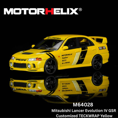 Motorhelix 1/64 Mitsubishi Lancer Evolution IV GSR Customized TECKWRAP Yellow M64028