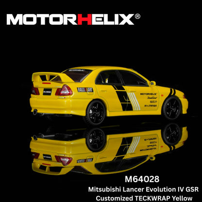 Motorhelix 1/64 Mitsubishi Lancer Evolution IV GSR Customized TECKWRAP Yellow M64028