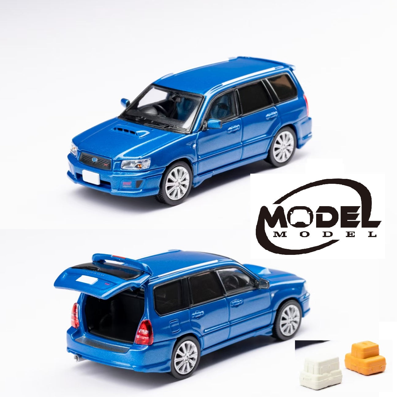 ModelModel 1/64 Subaru Forester SG9 Sti blue MM64-SG9-001