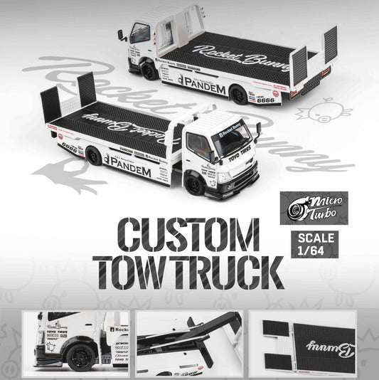 Micro Turbo 1/64 Custom Tow Truck Rocket Bunny - White MT6405A11