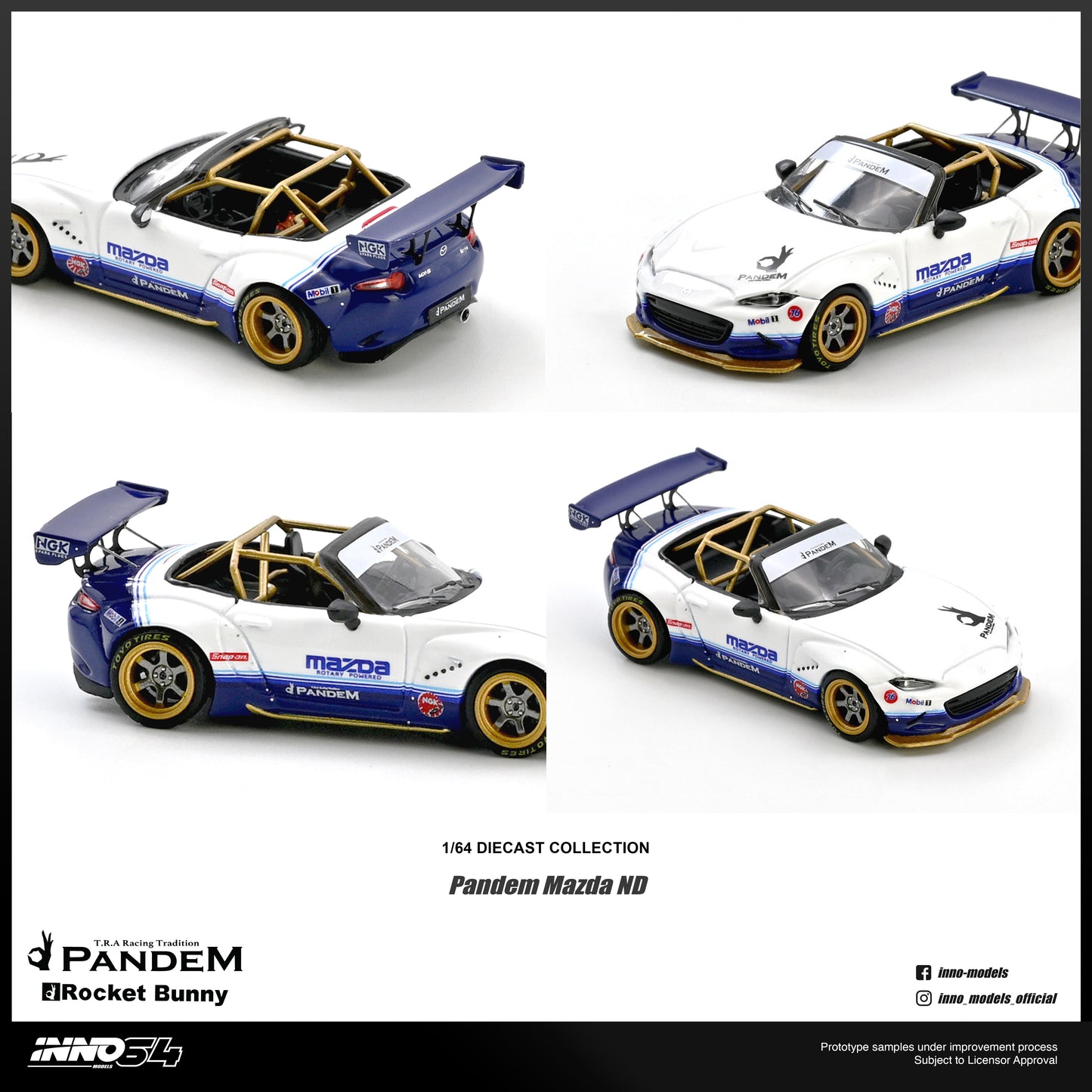 PREORDER INNO64 1/64 Mazda MX-5 (ND) Miata "PANDEM ROCKET BUNNY" V1.0 IN64-MX5P-ND-01 (Approx. Release Date : Q3 2026 subject to the manufacturer's final decision)