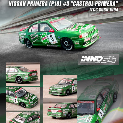 INNO64 1/64 NISSAN PRIMERA (P10) #3 "CASTROL PRIMERA" JTCC Sugo 1994 IN64-P10-CA3