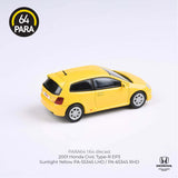 PARA64 1/64 Honda Civic Type R EP3 Sunlight Yellow LHD PA-55345