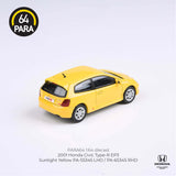 PARA64 1/64 Honda Civic Type R EP3 Sunlight Yellow LHD PA-55345