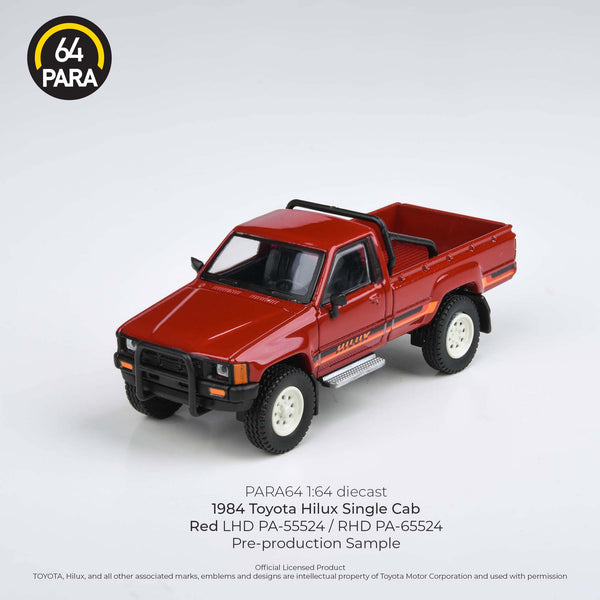 PARA64 1/64 1984 Toyota Hilux – Single Cab Red LHD PA-55524