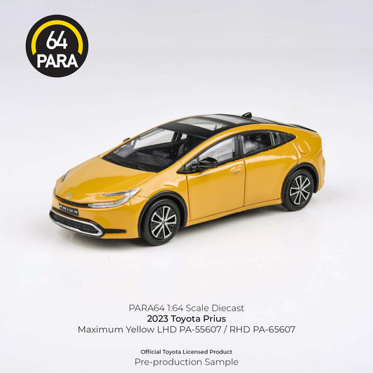 PARA64 1/64 2023 Toyota Prius Maximum Yellow / Karashi PA-55607 LHD