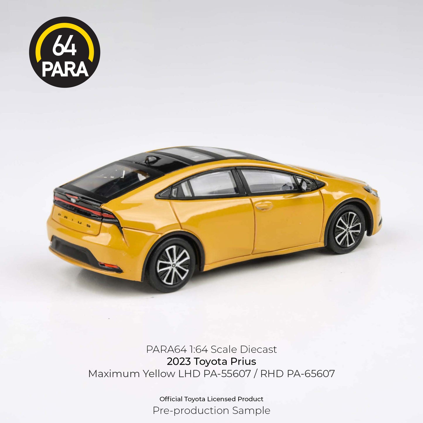 PARA64 1/64 2023 Toyota Prius Maximum Yellow / Karashi PA-55607 LHD