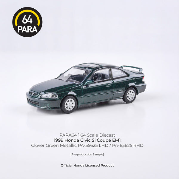 PREORDER PARA64 1/64 1999 Honda Civic EM1 Clover Green Pearl LHD PA-55625 (Approx. Release Date : Q4 2025 subject to manufacturer's final decision)
