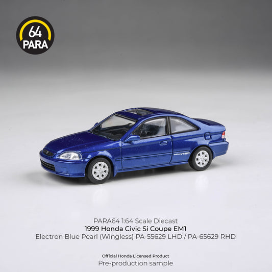 PARA64 1/64 1999 Honda Civic EM1 Electron Blue Pearl LHD (wingless) PA-55629