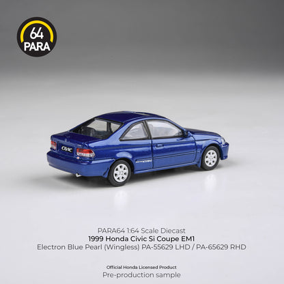 PARA64 1/64 1999 Honda Civic EM1 Electron Blue Pearl LHD (wingless) PA-55629
