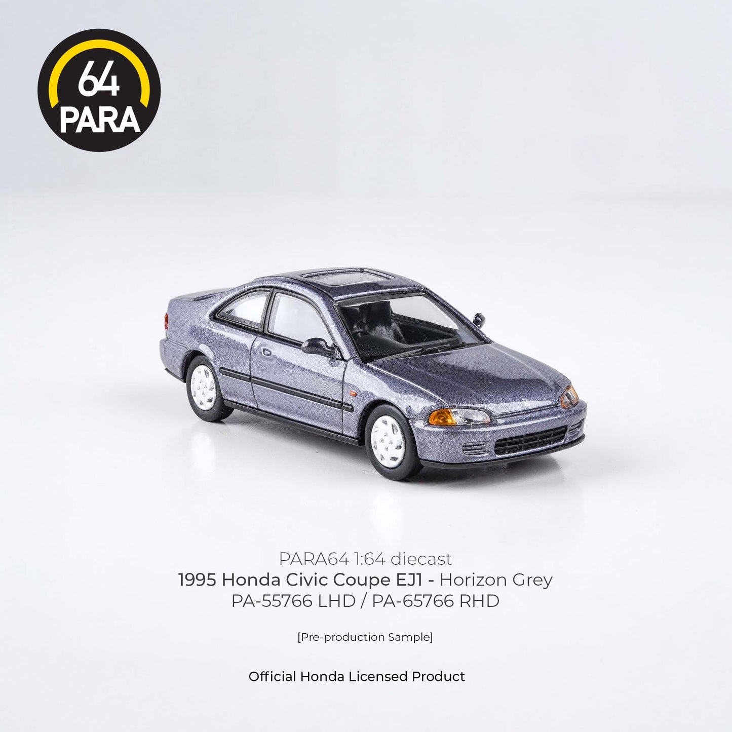 PARA64 1/64 1995 Honda Civic Coupe EJ1 Horizon Grey LHD PA-55766